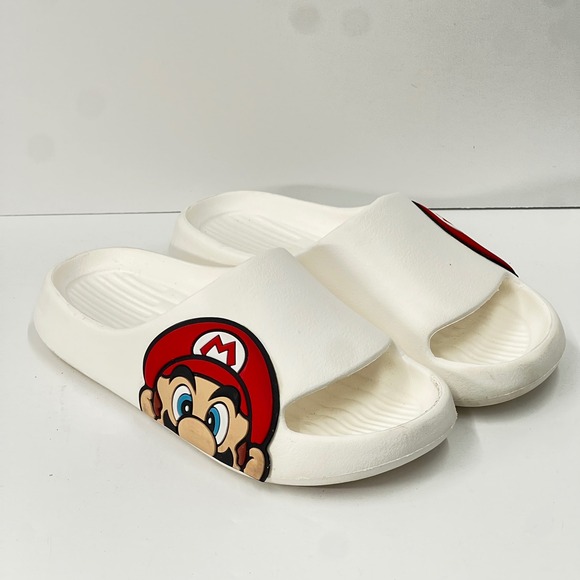 Unbranded Other - Kids Super Mario Bros White Graphic Slide Sandals Summer Shoes Size 32-33